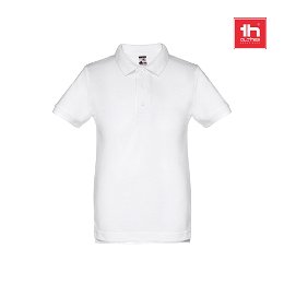 Kids short-sleeved 100% cotton piqué polo shirt unisex)
