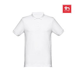 Men's short-sleeved piqué polo shirt in 100% cotton