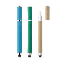 Bolígrafo en papel kraft y ABS con punta táctil