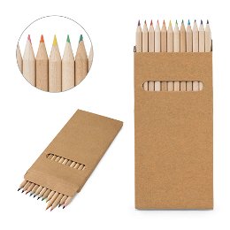 Pencil box with 12 coloured pencils