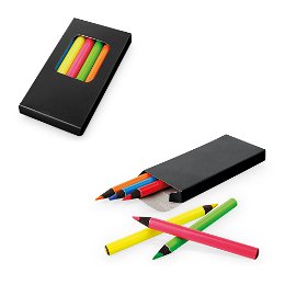 Boîte à crayons avec 6 crayons de couleur