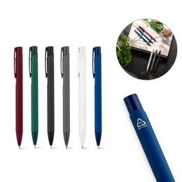 Recycled aluminium (100% rAL) ballpoint pen with rubber finish