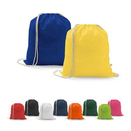 Saco tipo mochila em algodão reciclado (70%) e poliéster (30% rPET) (150 g/m²)