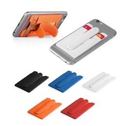 Porta-cartões e suporte para smartphone em silicone