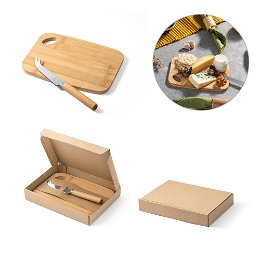 Set with board and cheese knife