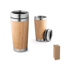 Bamboo and stainless steel travel cup 500 mL