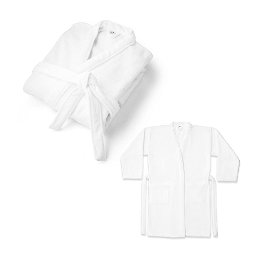 Bathrobe in cotton and recycled cotton