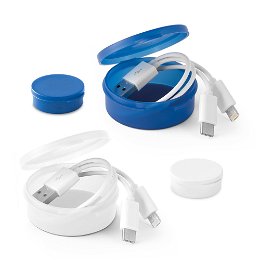USB cable with 3 in 1 connector in ABS and PVC