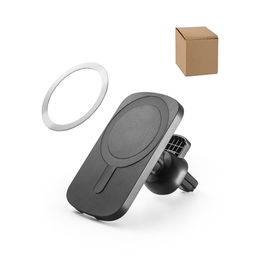 Car smartphone holder with wireless magnetic charger 15W in recycled ABS (100% rABS)