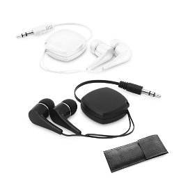 Retractable earphones with cable