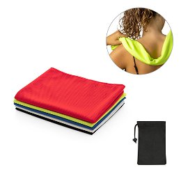 rPET sports towel with non-woven pouch