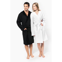 Unisex organic hooded bathrobe