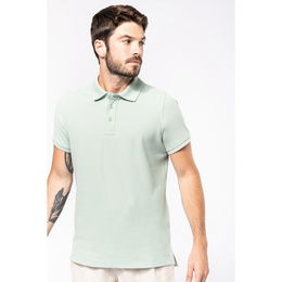 Men's organic piqué short-sleeved polo shirt