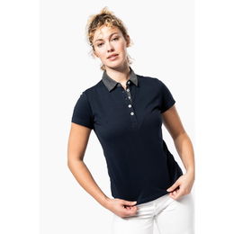 Polo jersey bicolore femme