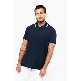 Polo homme manches courtes à liserés contrastés