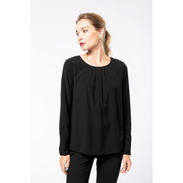 Blouse crêpe manches longues femme