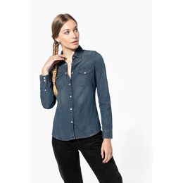 Chemise denim manches longues femme