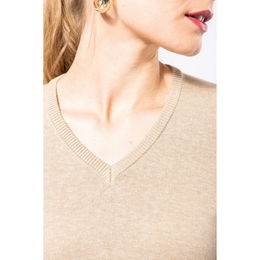 Pull col V femme