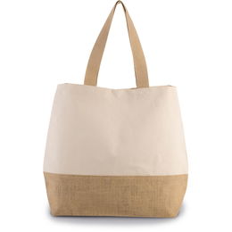 Canvas & jute hold-all shopper bag