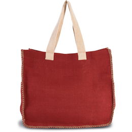 Jute bag with contrast stitching