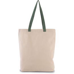 Shopper bag with gusset and contrast colour handle