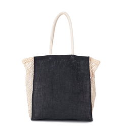 Shopping bag with mesh gusset