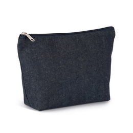 Recycled cotton denim look pouch