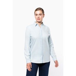 Ladies’ faded  shirt in cotton twill