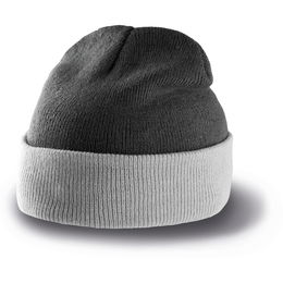 Two-tone beanie with turn-up