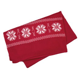 Christmas scarf knitted with fair isle pattern