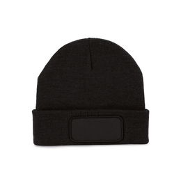 Recycled beanie with patch