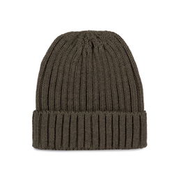 Double ribbed beanie with turn-up