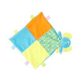 Doudou plat multicolore éléphant