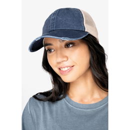 Eco-friendly unisex ripped effect trucker cap