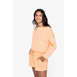 Sweat-shirt écoresponsable à col rond oversize crop femme