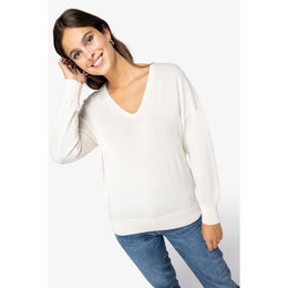 Pull écoresponsable col V en lyocell femme