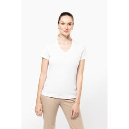 Ladies' V-neck short-sleeved Supima® t-shirt