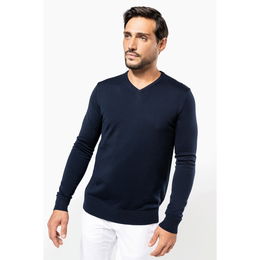 Pull Mérinos col V homme