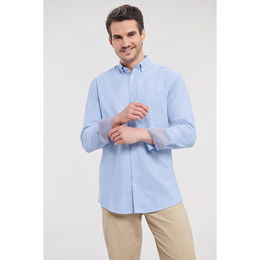 Long-sleeved washed Oxford Shirt