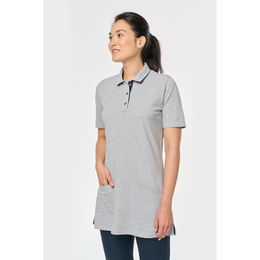 Ladies’ short-sleeved longline polo shirt