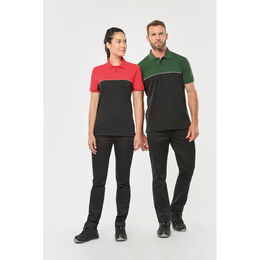 Recycled two-tone short sleeves poloshirt