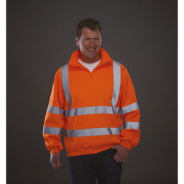 Hi-Vis Zip Neck Sweatshirt