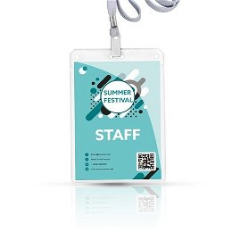 PVC badge with polyester lanyard