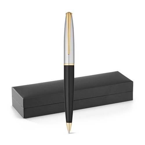 Bolígrafo metálico y elementos dorados