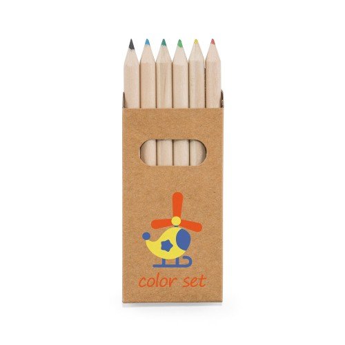 Pencil box with 6 coloured pencils