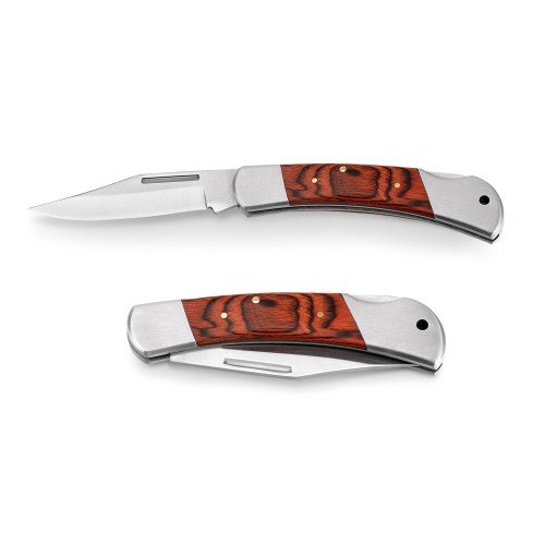Pocket knife in stainless steel and wood