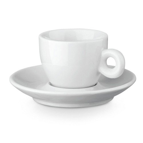 Ceramic coffee cup and saucer
