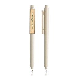 Bolígrafo en PP y fibra de bambú, clip en bambú
