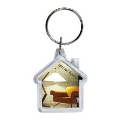 House shape key ring CR-Y, 2 sides, acrylic
