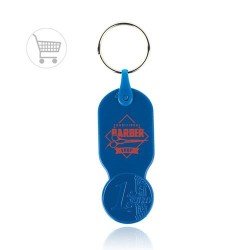 Porte-clés avec jeton de caddie 1 €, plastique PS